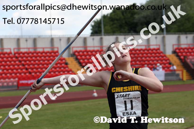 Senior girls javelin, 2015 English Schools, Gateshead. Photo: David T. Hewitson/Sports for All Pics